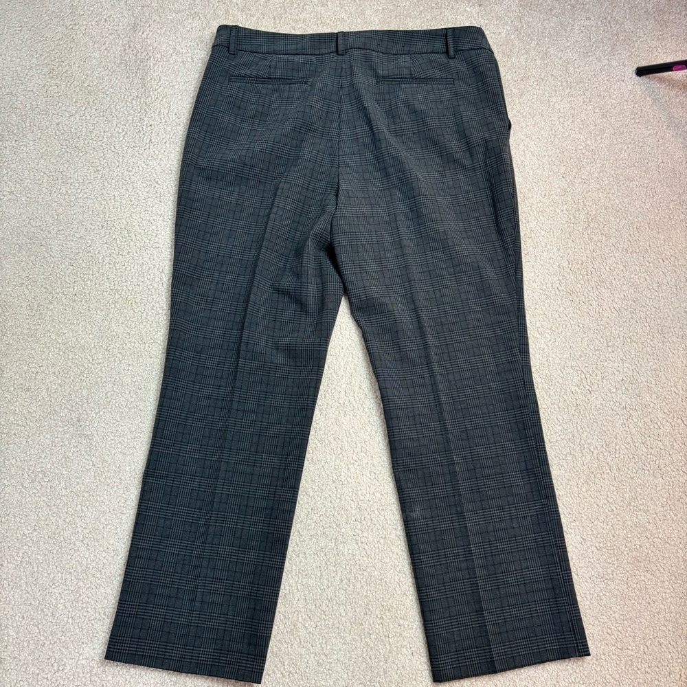 Hilary Radley Grey Plaid High Waist Straight Dress Pants 16 X 30 NWOT - Picture 10 of 12